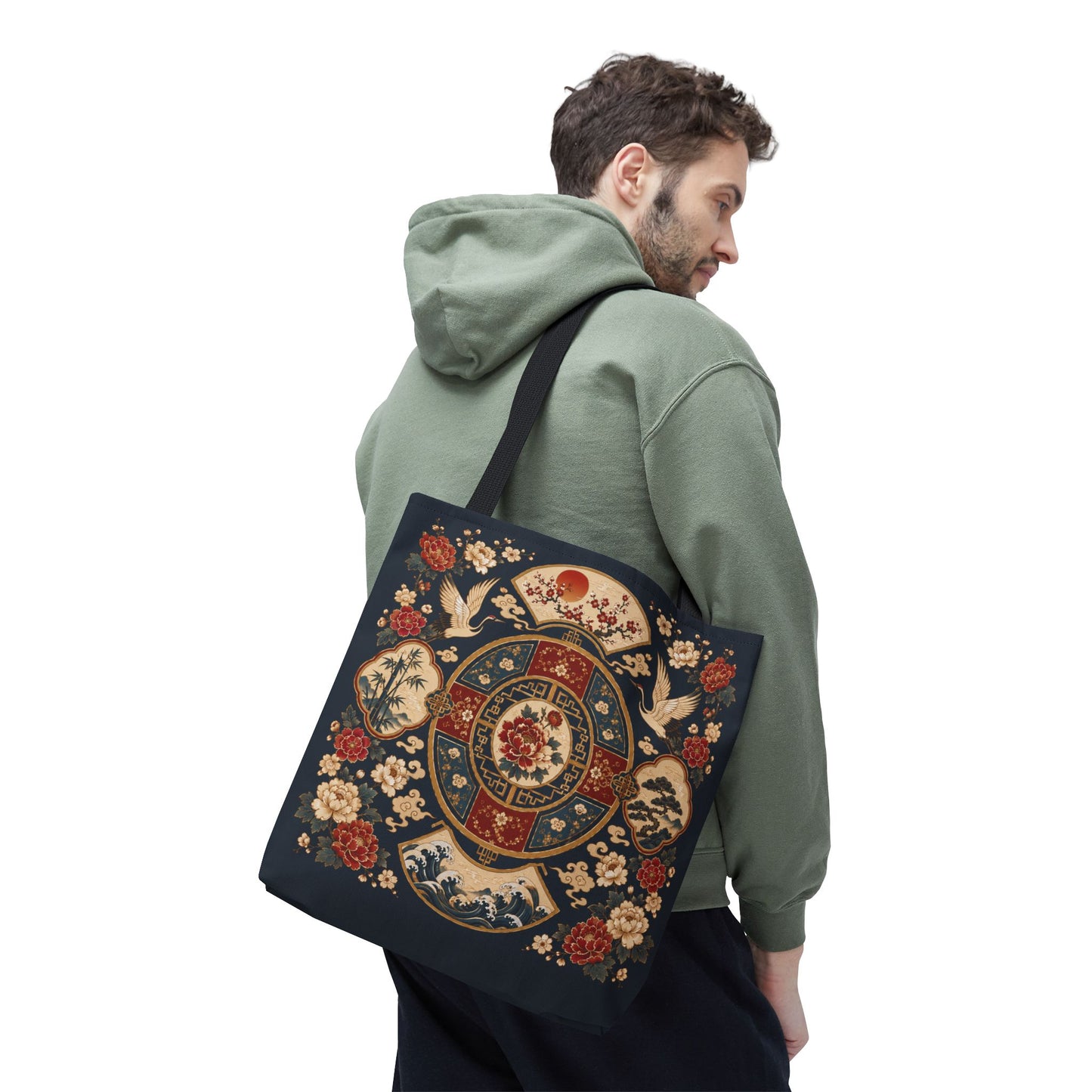 East Asian Vintage Oriental Medallion Full Art Tote Bag