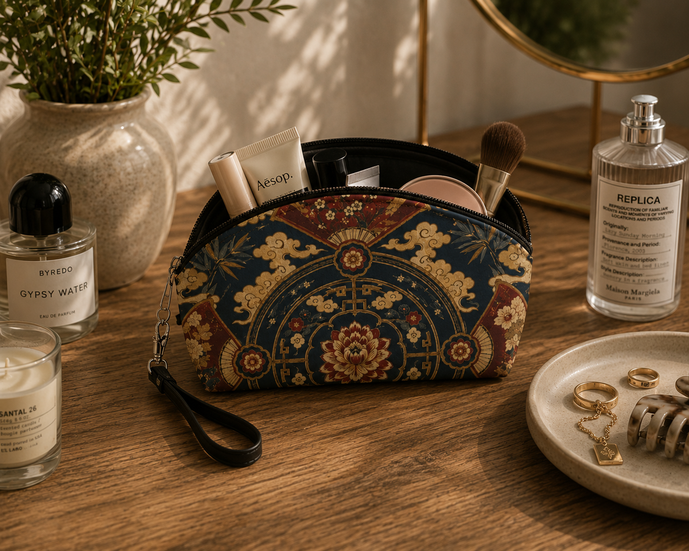 East Asian Mandala Makeup Bag