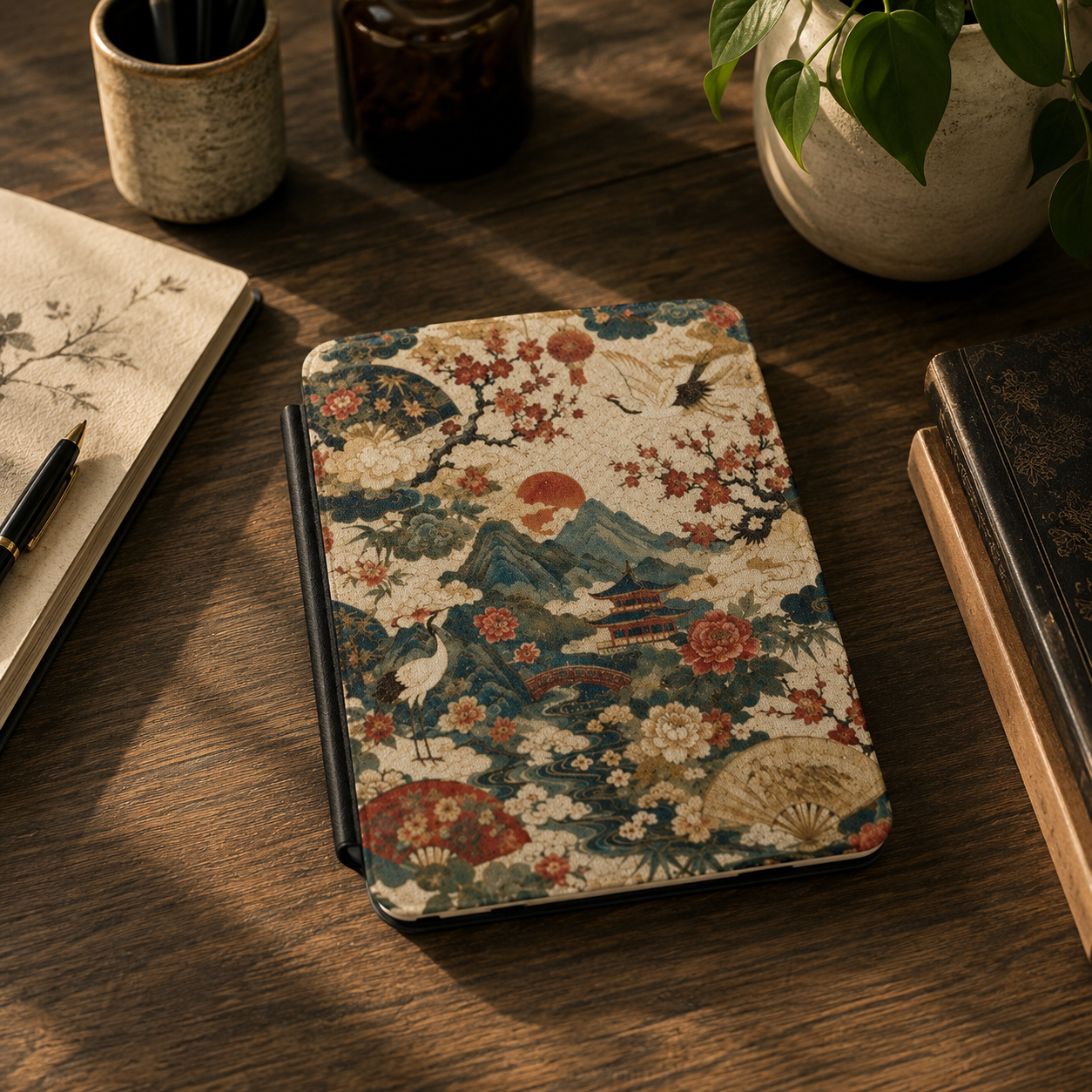 East Asian Vintage Landscape Kindle Case