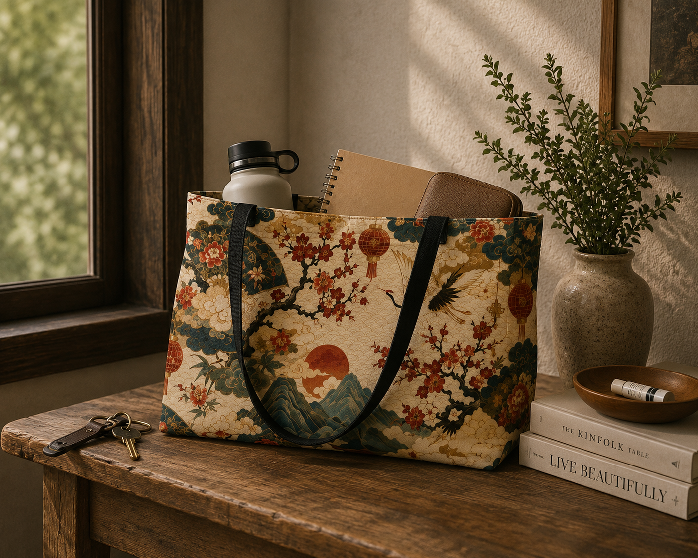East Asian Vintage Landscape Weekender Tote Bag
