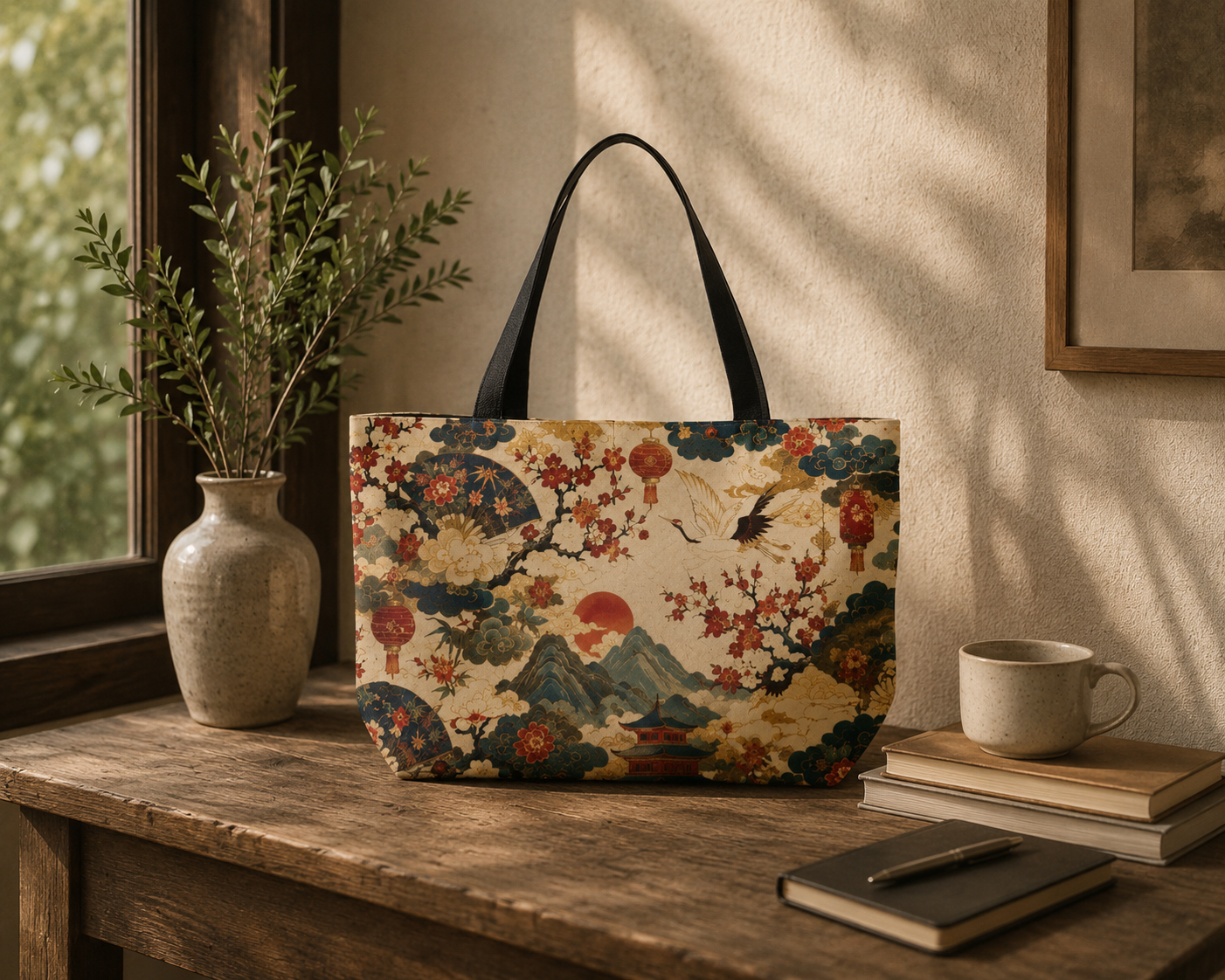 East Asian Vintage Landscape Weekender Tote Bag