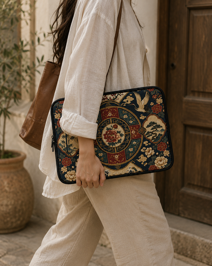 East Asian Oriental Medallion Laptop Sleeve Case