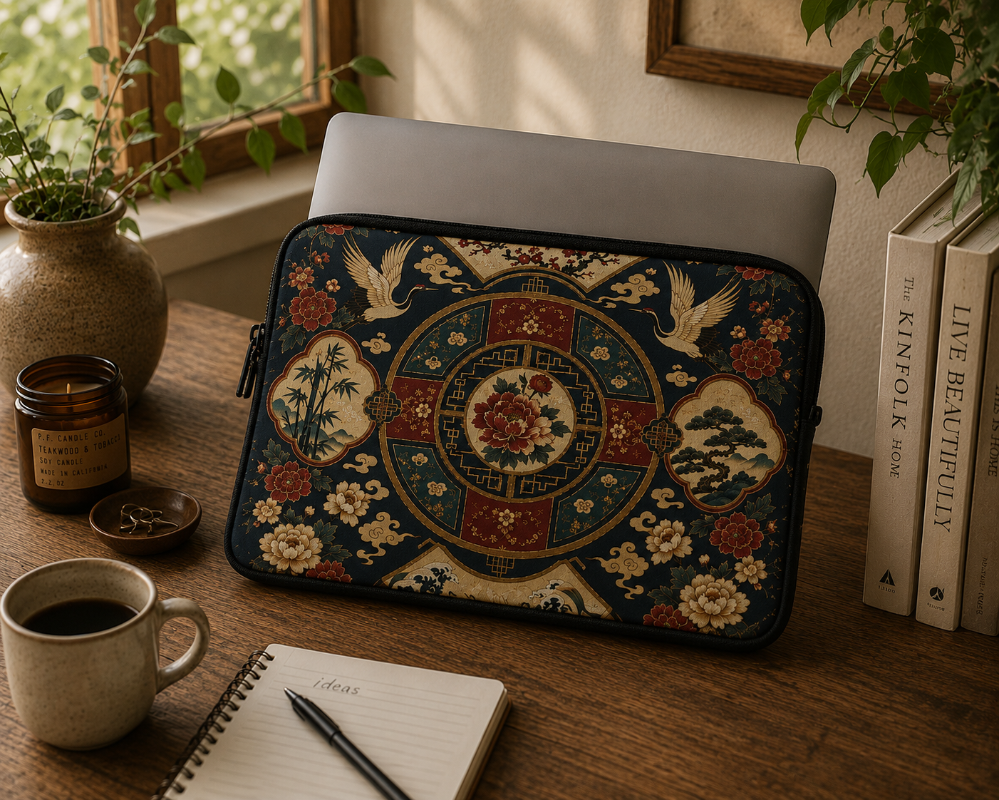 East Asian Oriental Medallion Laptop Sleeve Case