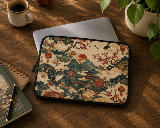East Asian Vintage Landscape Laptop Sleeve Case