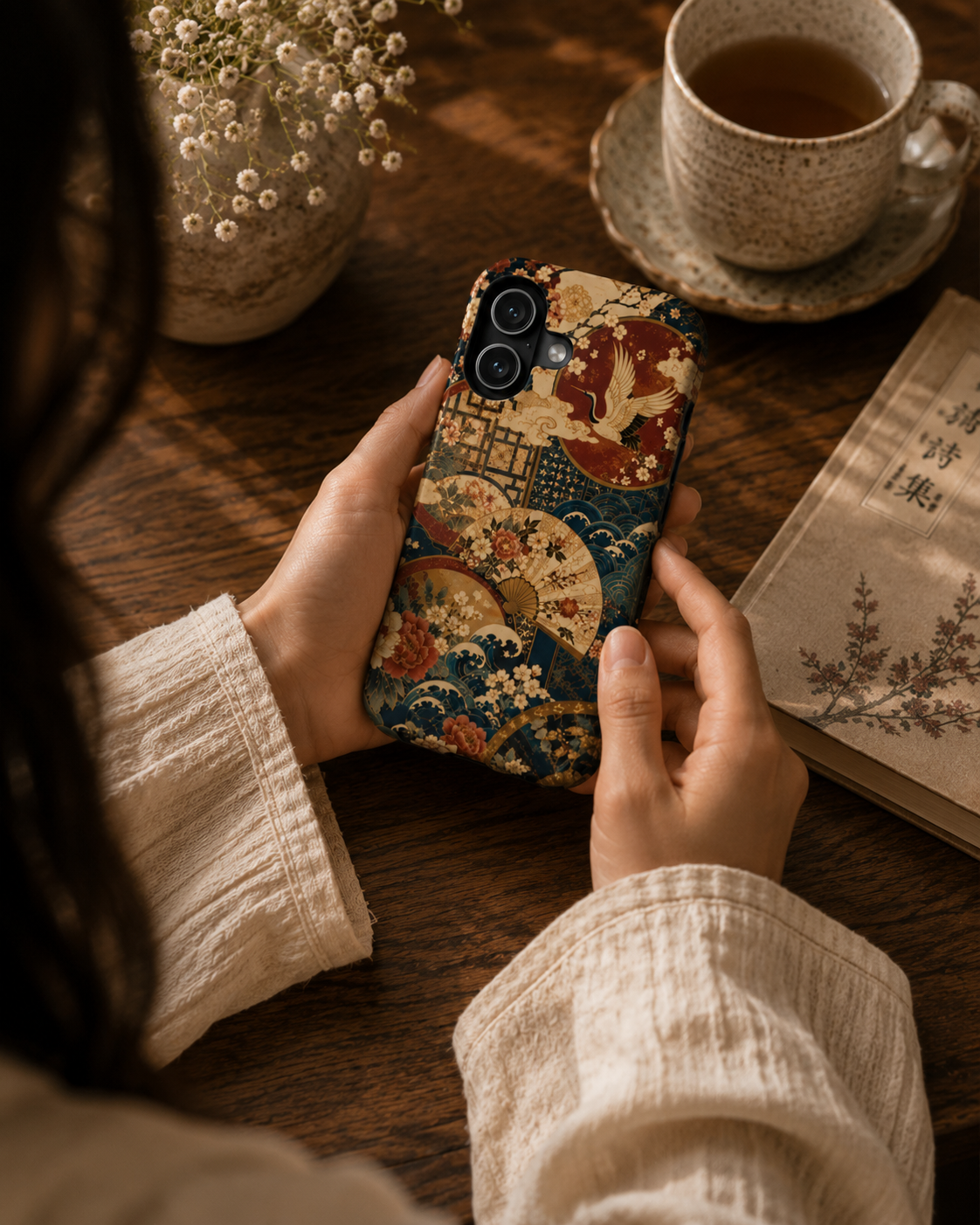 East Asian Floral iPhone Case | Magnetic Impact-Resistant Cases
