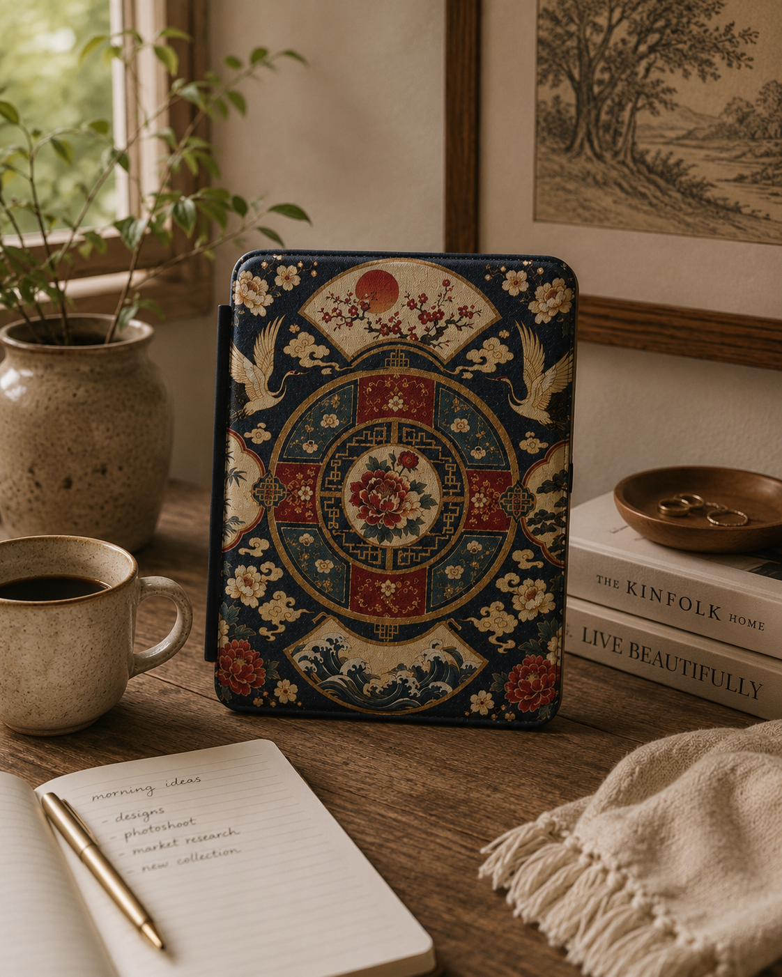 East Asian Vintage Oriental Medallion Kindle Case