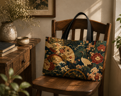 East Asian Floral Crane Weekender Tote Bag