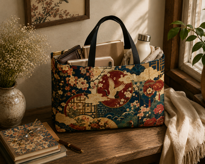 East Asian Floral Crane Weekender Tote Bag