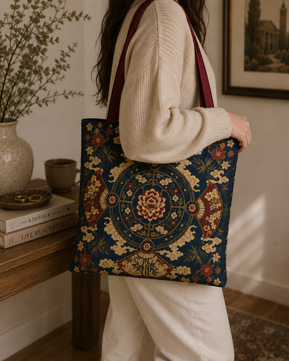 East Asian Mandala Full Art Tote Bag