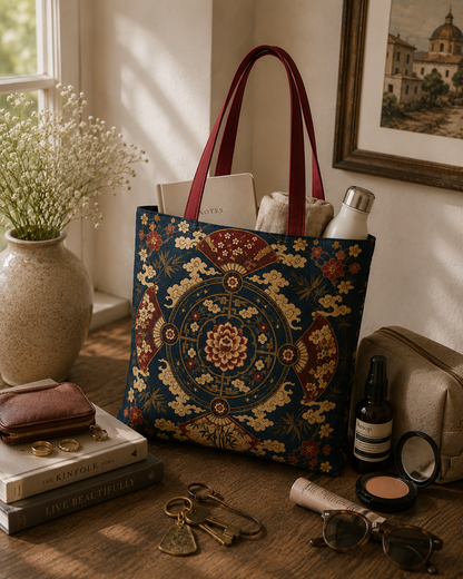 East Asian Mandala Full Art Tote Bag