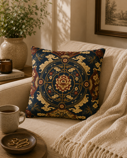 East Asian Mandala Pillow Case