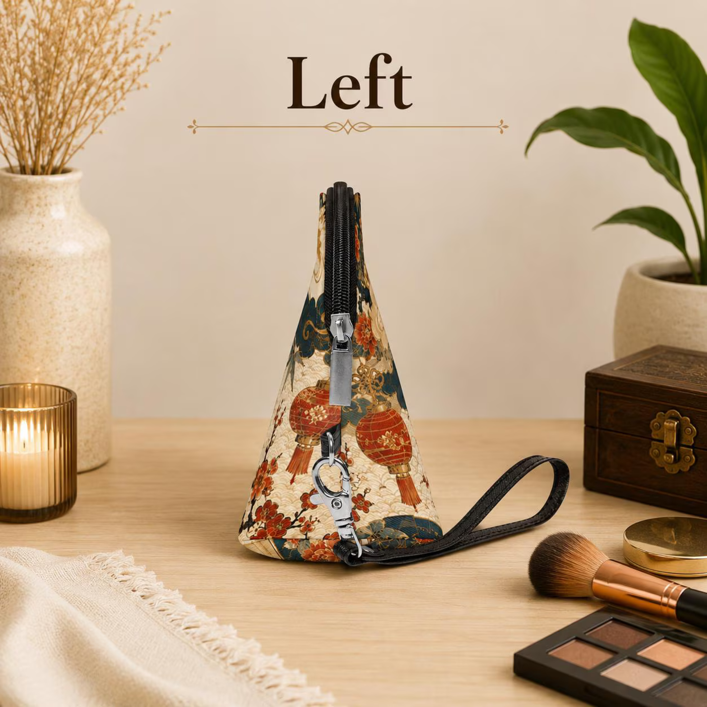 East Asian Vintage Landscape Makeup Bag
