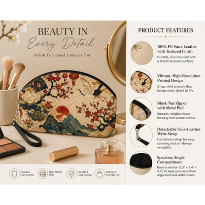 East Asian Vintage Landscape Makeup Bag