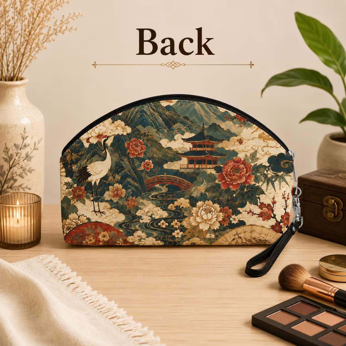 East Asian Vintage Landscape Makeup Bag
