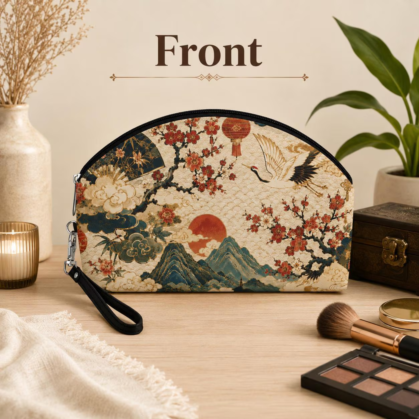 East Asian Vintage Landscape Makeup Bag