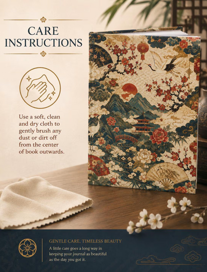 East Asian Vintage Landscape Hardcover Journal