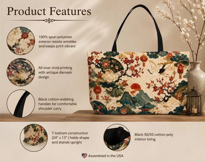 East Asian Vintage Landscape Weekender Tote Bag