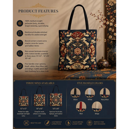 East Asian Mandala Full Art Tote Bag