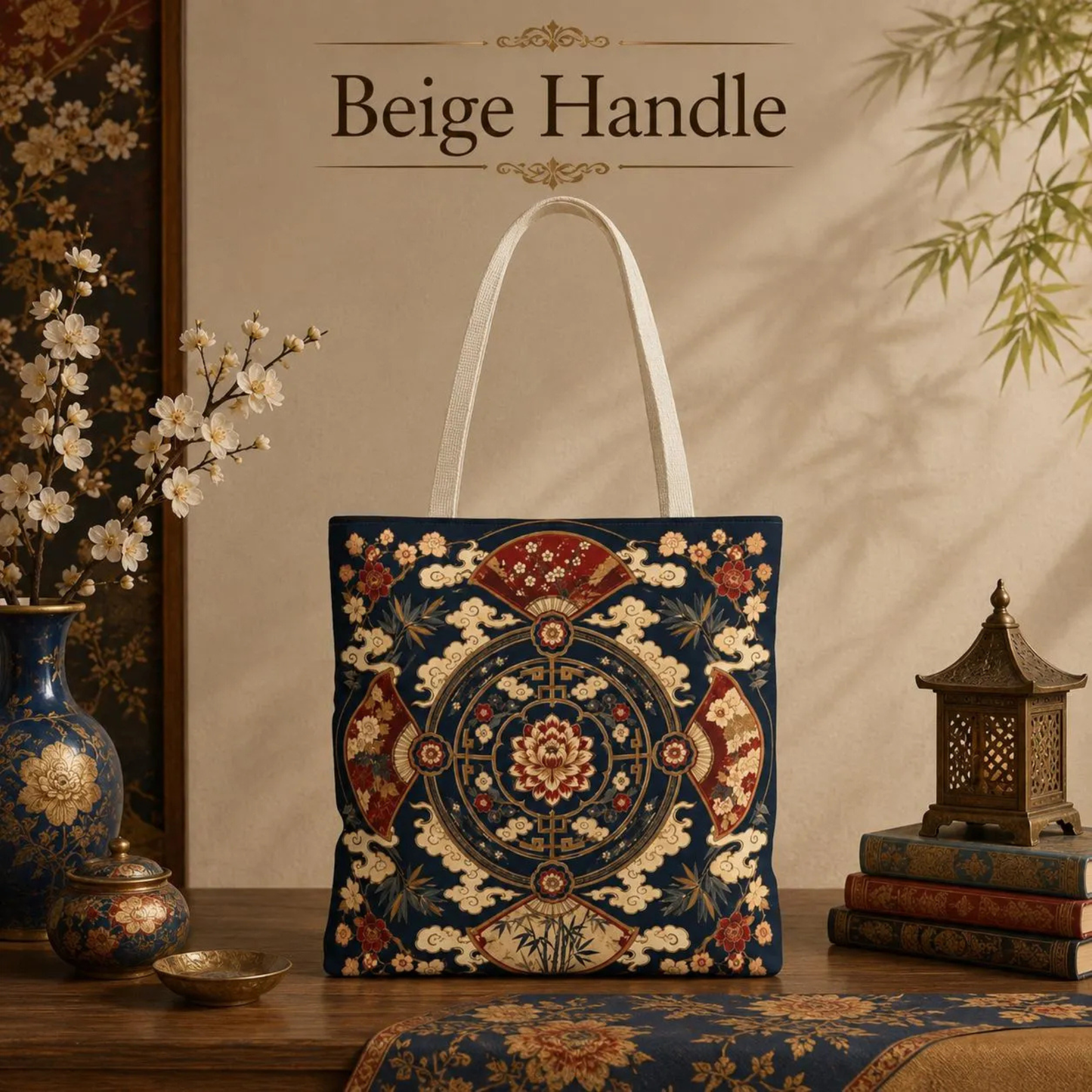East Asian Mandala Full Art Tote Bag