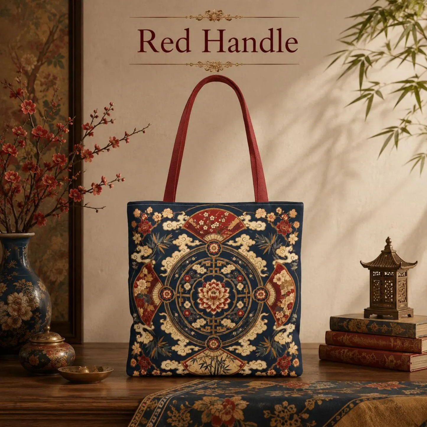 East Asian Mandala Full Art Tote Bag