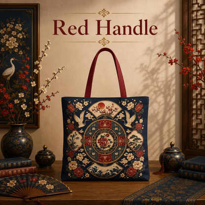 East Asian Vintage Oriental Medallion Full Art Tote Bag