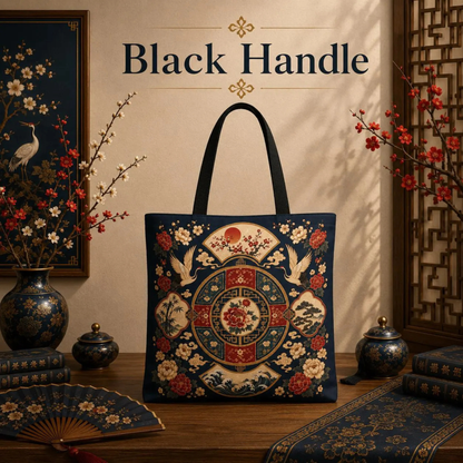 East Asian Vintage Oriental Medallion Full Art Tote Bag