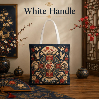 East Asian Vintage Oriental Medallion Full Art Tote Bag