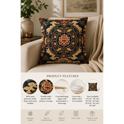 East Asian Mandala Pillow Case