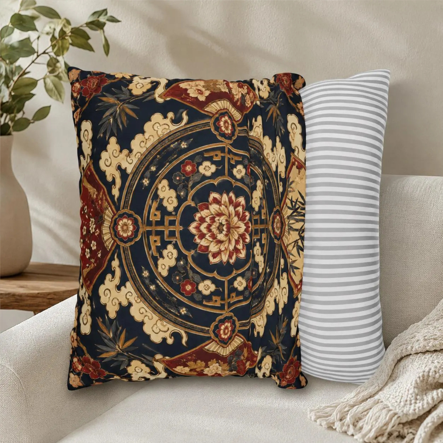 East Asian Mandala Pillow Case