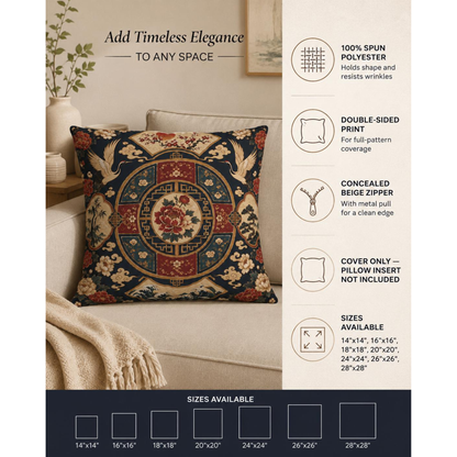 East Asian Oriental Medallion Pillowcase
