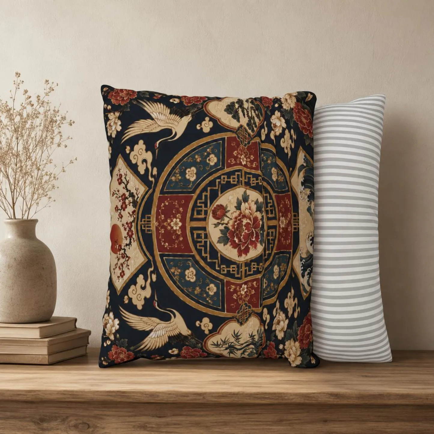 East Asian Oriental Medallion Pillowcase
