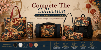 East Asian Floral Crane Pillow Case