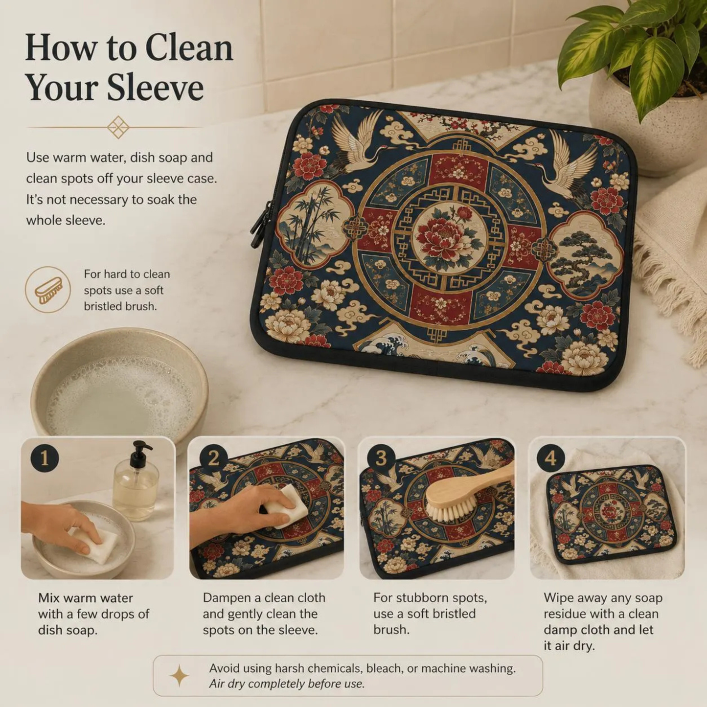 East Asian Oriental Medallion Laptop Sleeve Case