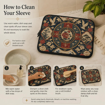 East Asian Oriental Medallion Laptop Sleeve Case