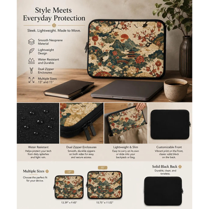 East Asian Vintage Landscape Laptop Sleeve Case