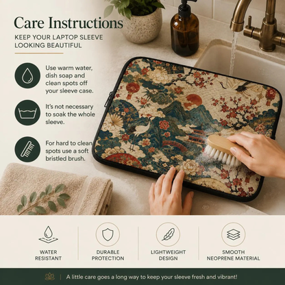 East Asian Vintage Landscape Laptop Sleeve Case