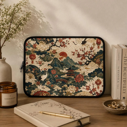 East Asian Vintage Landscape Laptop Sleeve Case