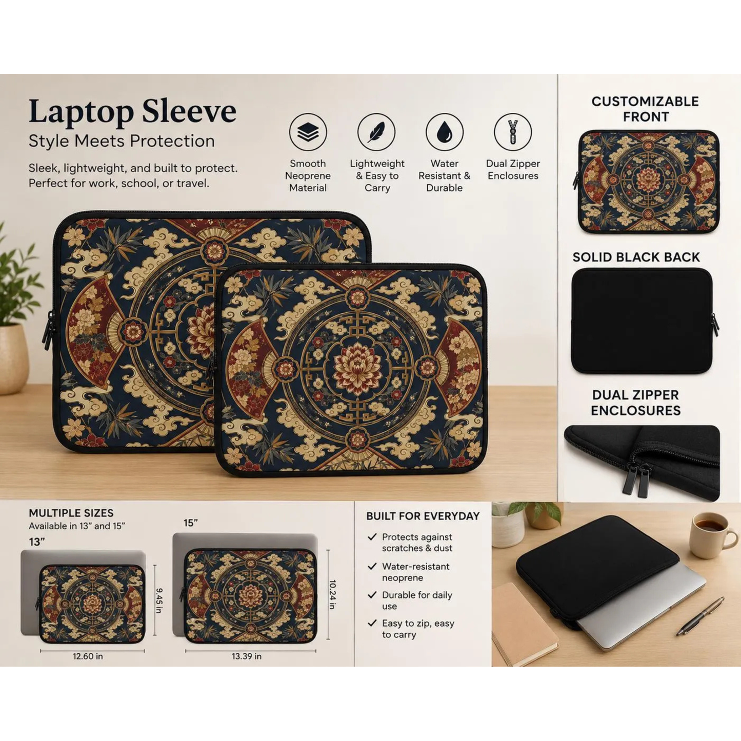 East Asian Mandala Laptop Sleeve Case