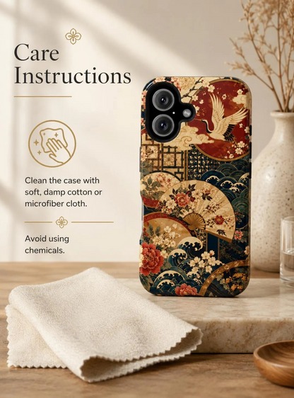 East Asian Floral iPhone Case | Magnetic Impact-Resistant Cases