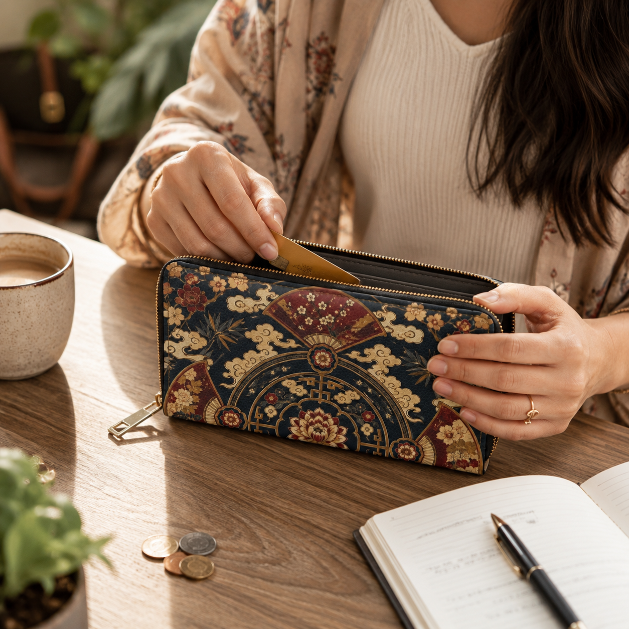 East Asian Mandala Zipper Wallet