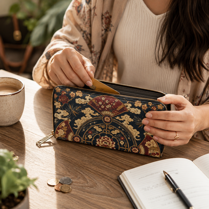 East Asian Mandala Zipper Wallet