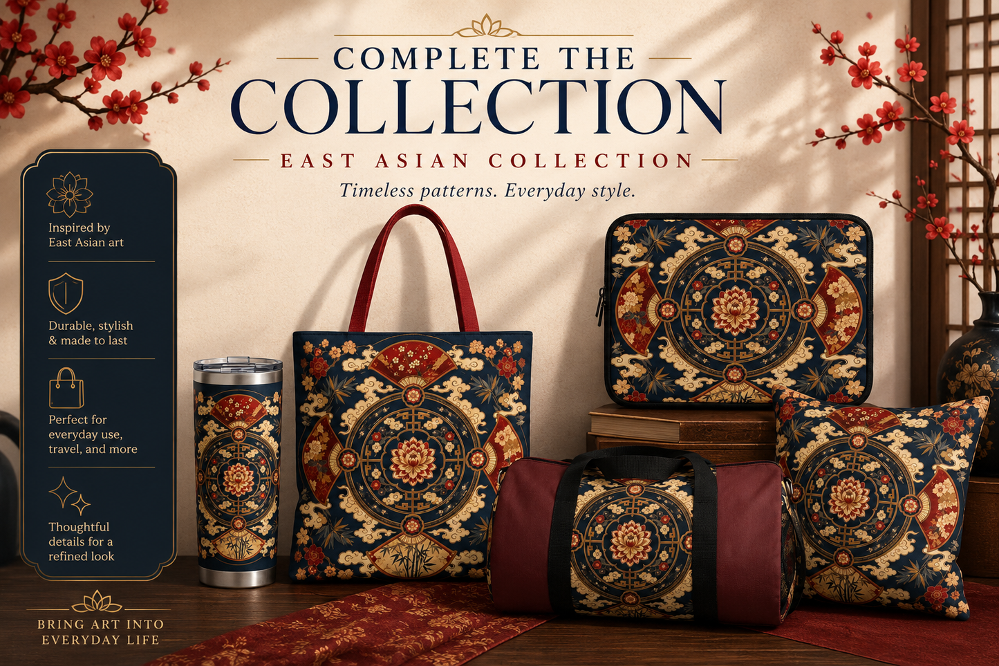 East Asian Mandala Zipper Wallet