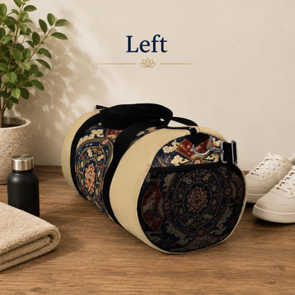East Asian Mandala Beige Duffel Gym Bag