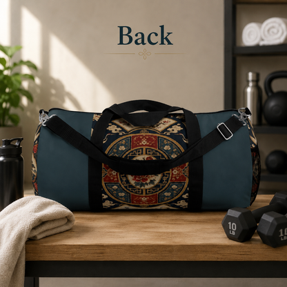 East Asian Oriental Medallion Myrtle Green Duffel Gym Bag