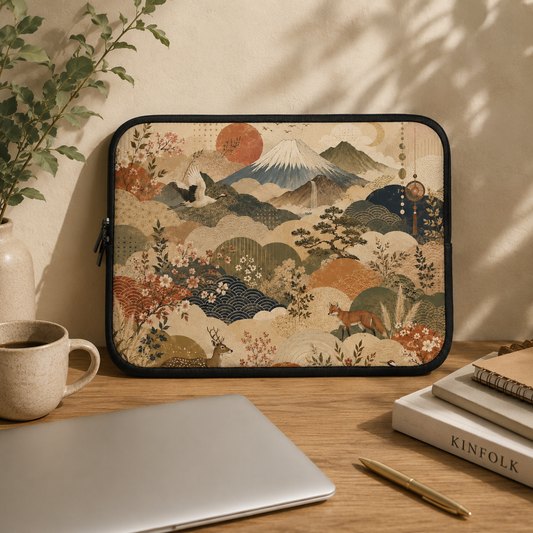 Vintage Japanese Painting Laptop Sleeve Case