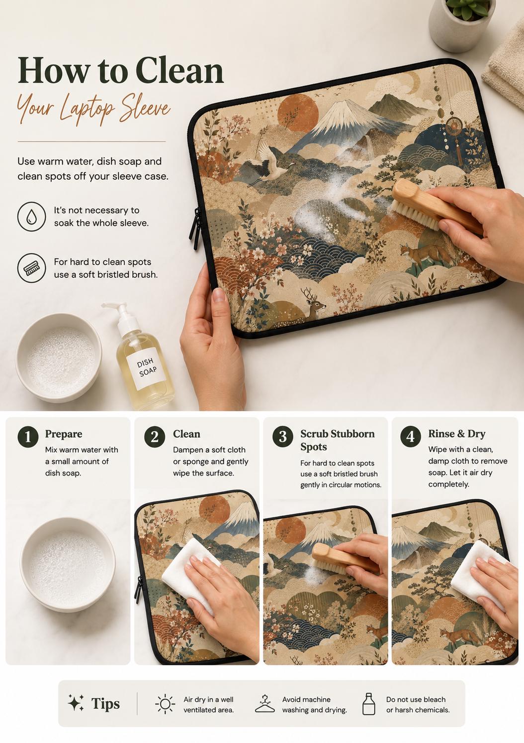 Vintage Japanese Painting Laptop Sleeve Case