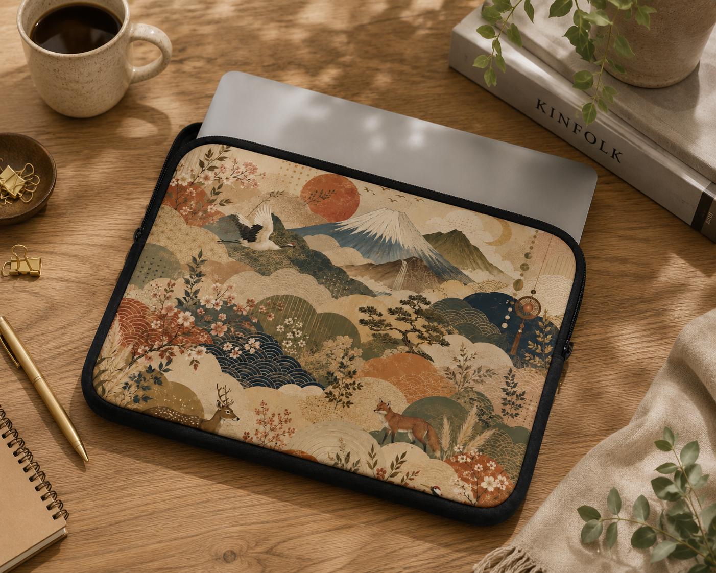 Vintage Japanese Painting Laptop Sleeve Case
