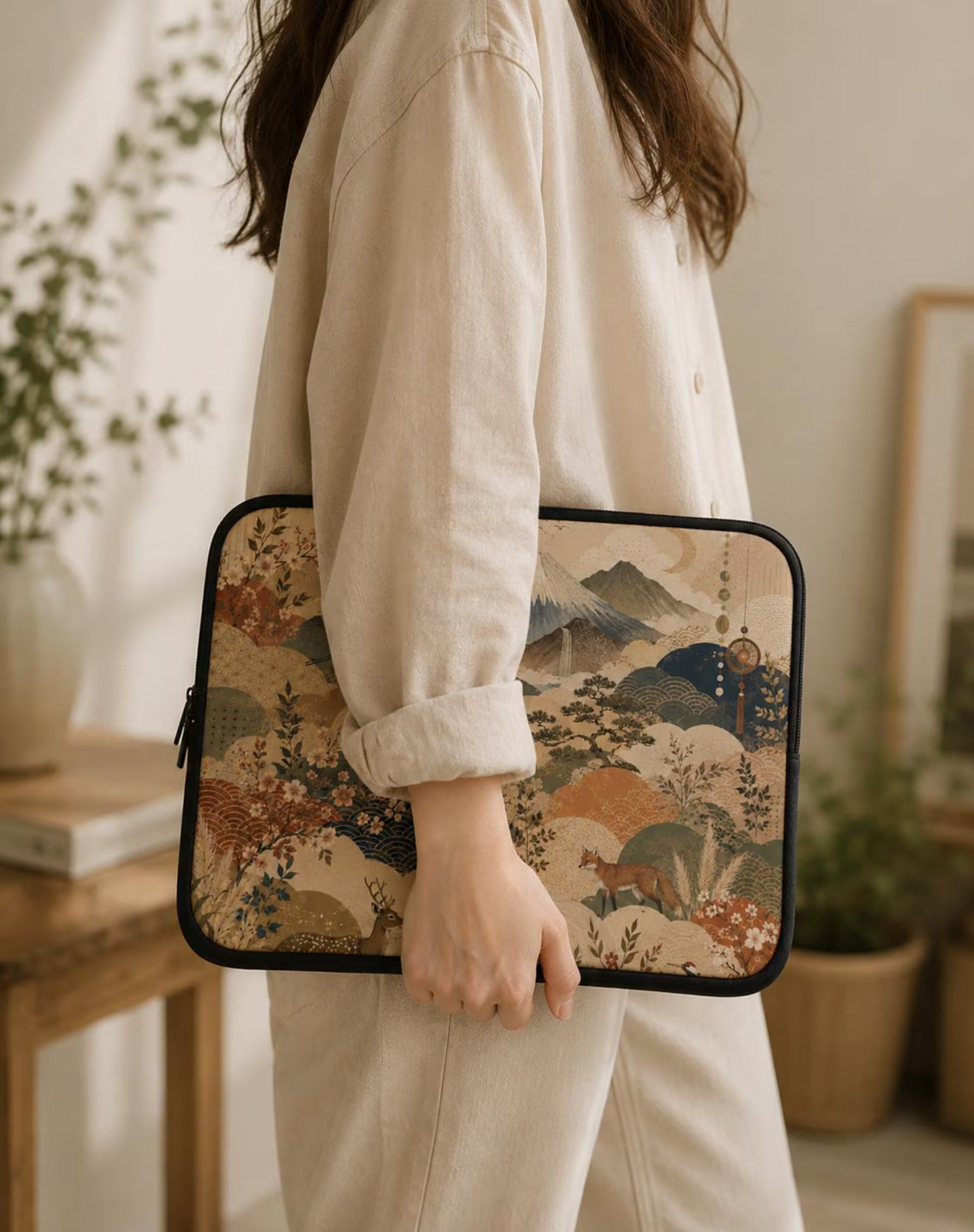Vintage Japanese Painting Laptop Sleeve Case
