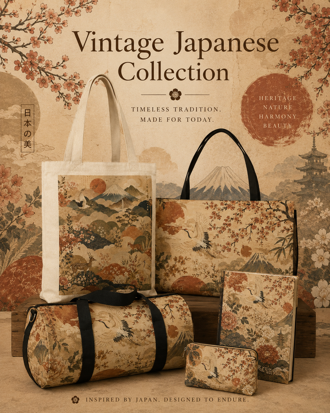 Vintage Japanese Painting Laptop Sleeve Case