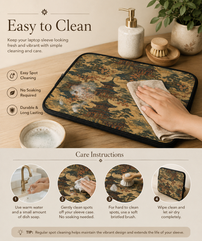 Vintage Japanese Temple Laptop Sleeve Case